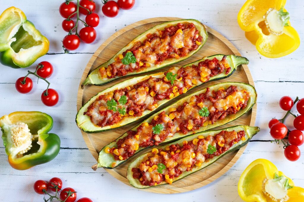 recette originale de courgettes farcies poivron et tomate