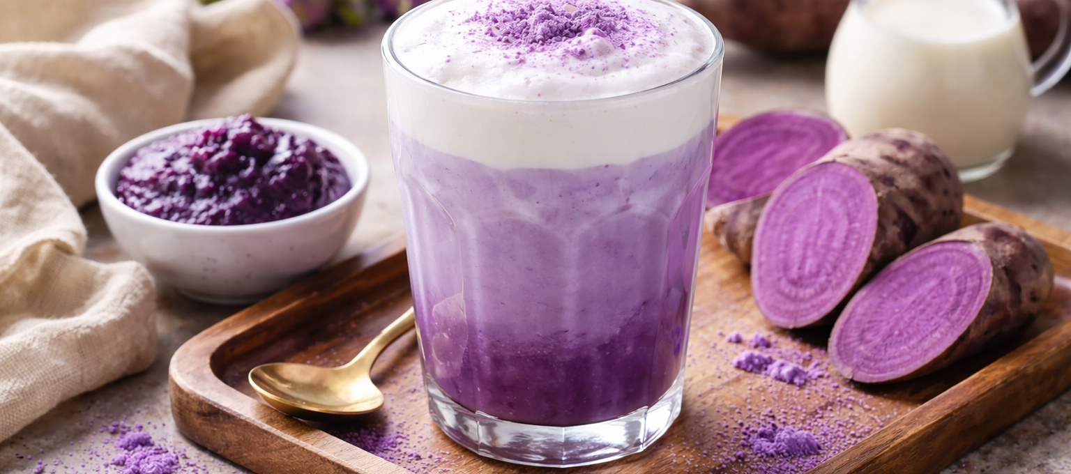 ube latte boisson violette